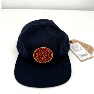NWT prAna Gazin Patch Hat, Unisex, One Size, Destination Unknown, Navy Blue